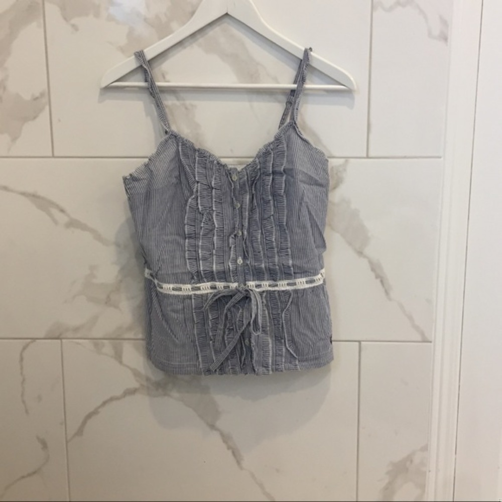 Abercrombie & Finch | White & Blue Striped Top